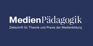 Logo der Zeitschrift MedienPädagogik. Weisser Schriftzug auf dunkelblauem Grund. "MedienPädagogik Zeitschrift für Theorie und Praxis der Medienbildung"